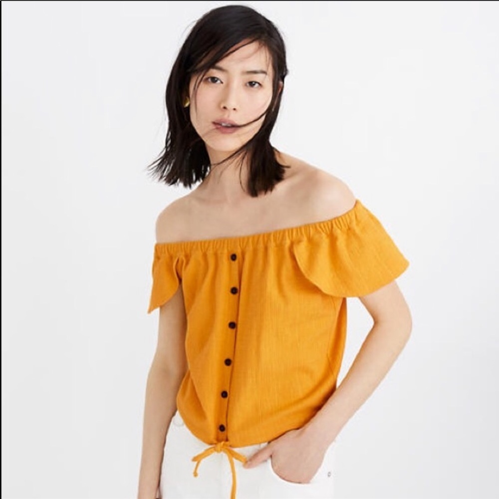 Madewell Texture and Thread off the shoulder top